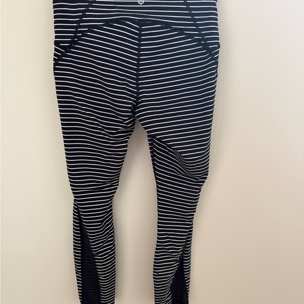lululemon athletica Black and White Stripe Leggings